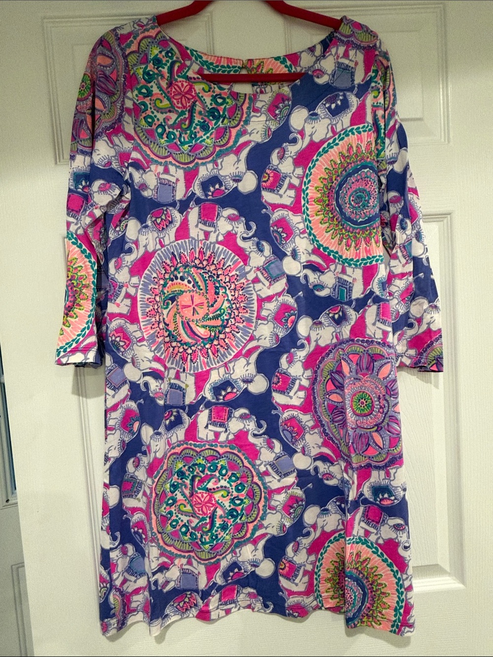 Lilly Pulitzer Multicolor Mini Dress with Pink, Blue and Green Medallion Print